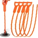 4-Pack 20" Flexible Drain Snake for Sink, Shower & Toilet Cleaning